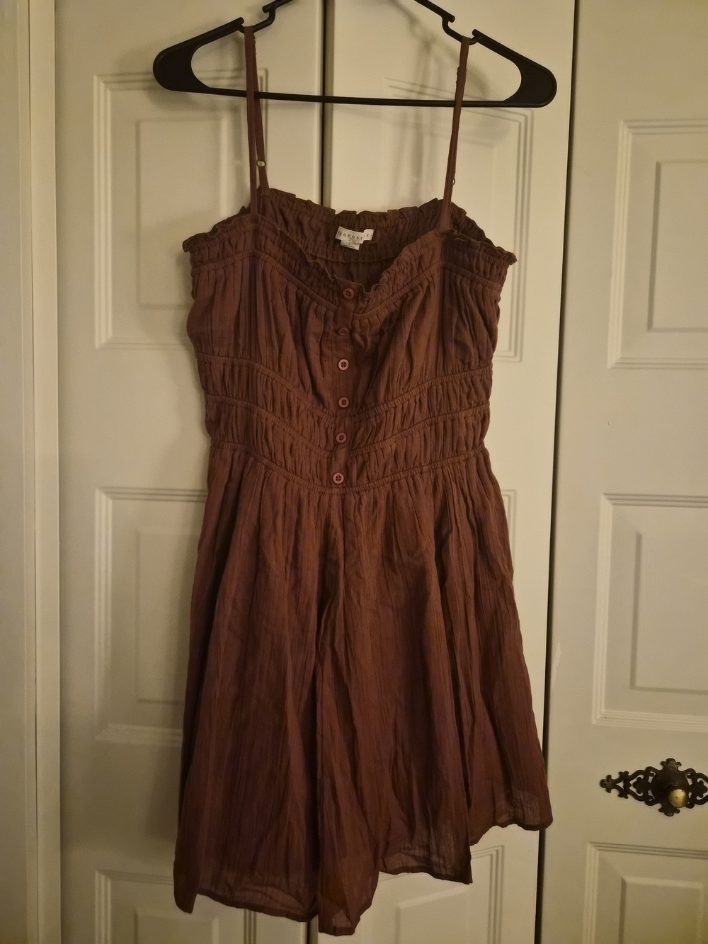 Brown Smocked Mini Dress